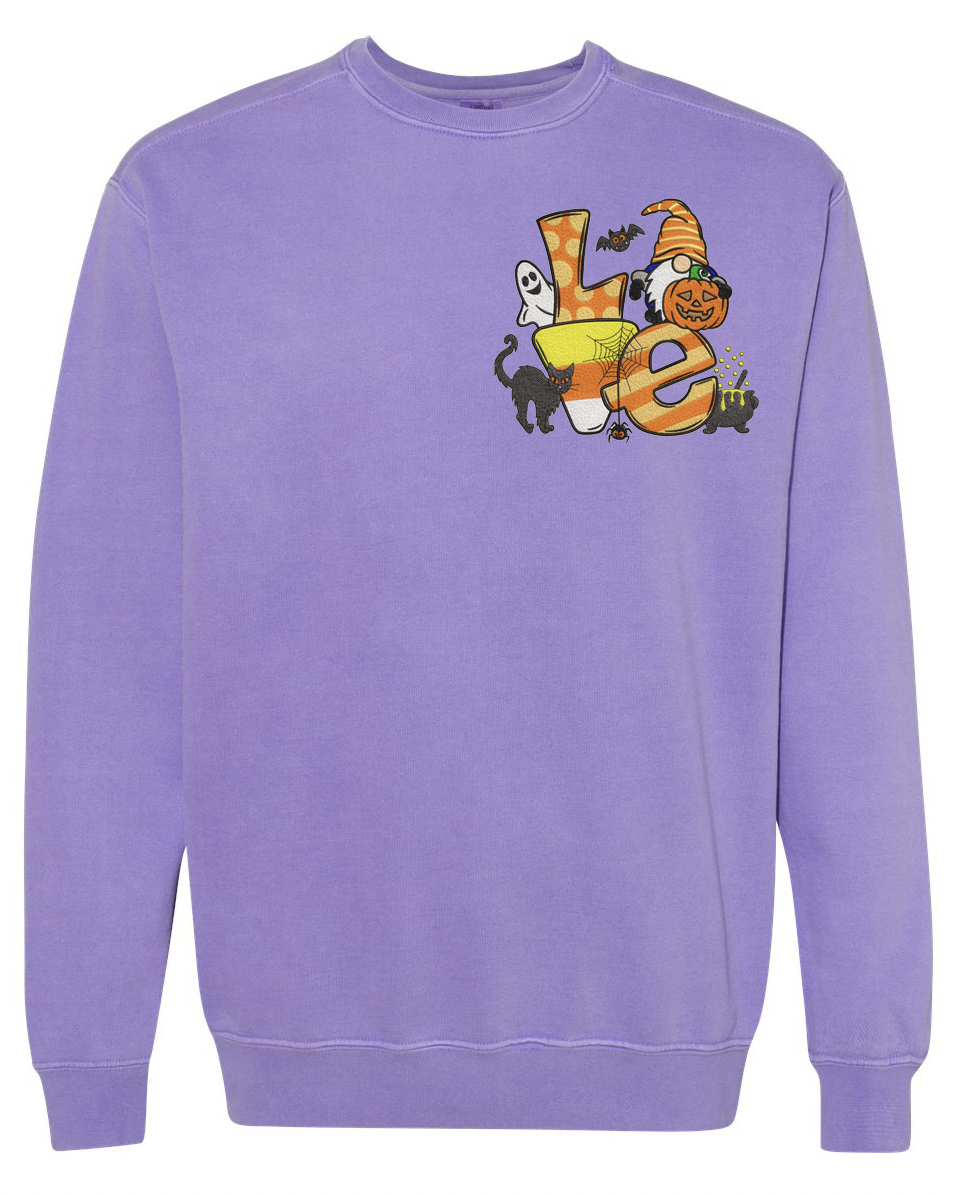 Embroidery Love Halloween Sweatshirt