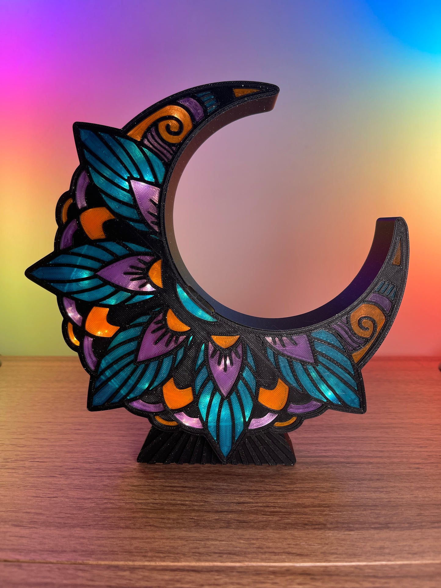 Floral Crescent Moon Book Nook / Light-Up Lantern