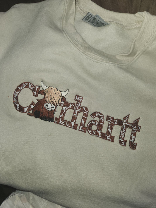 Highland Cow Embroidery