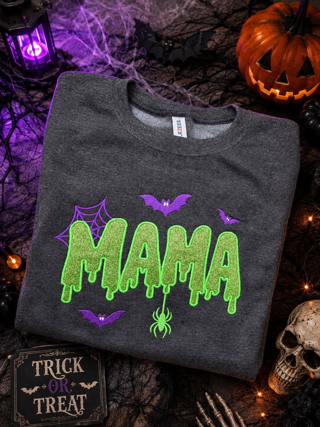 Embroidered Halloween MAMA Crewneck