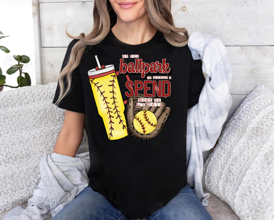 At the ballpark is where I spend most of my time softball Shirt