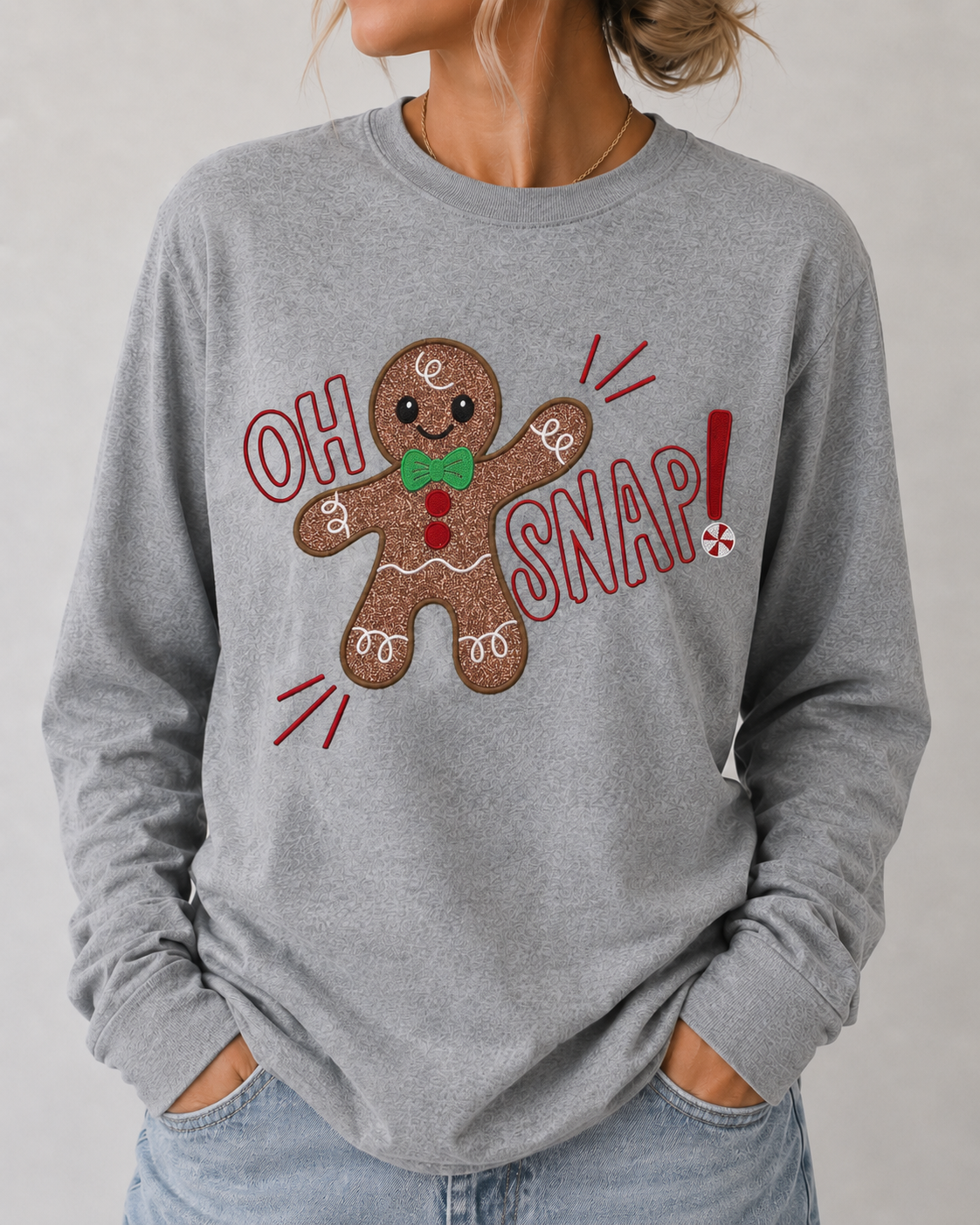 Oh Snap Ginger Bread Glitter Embroidery