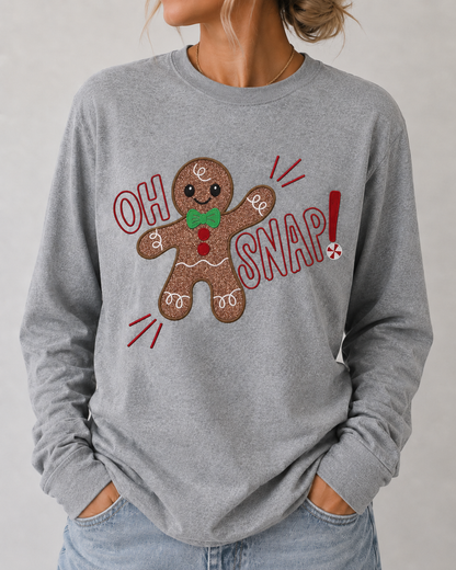 Oh Snap Ginger Bread Glitter Embroidery
