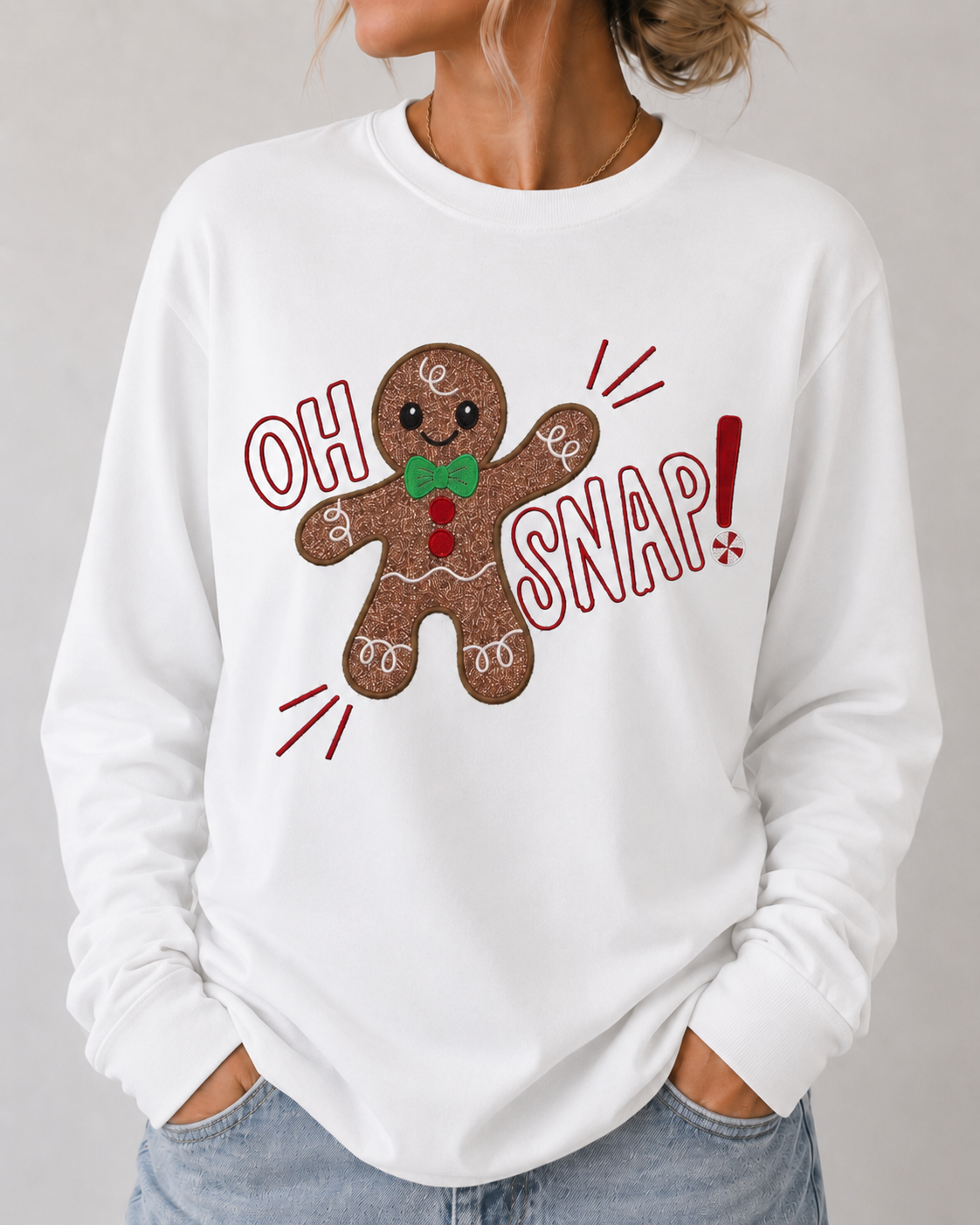 Oh Snap Ginger Bread Glitter Embroidery