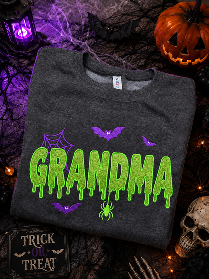 Embroidered Halloween Grandma Crewneck