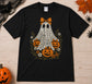 Lace Ghost with Pumpkins