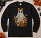 Lace Ghost with Pumpkins