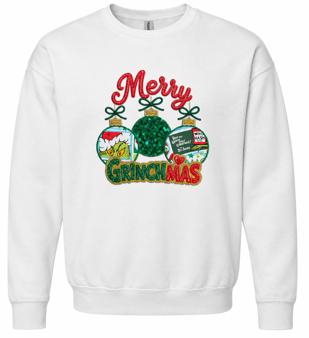 Embroidered Grinchmas With sequins and Glitter
