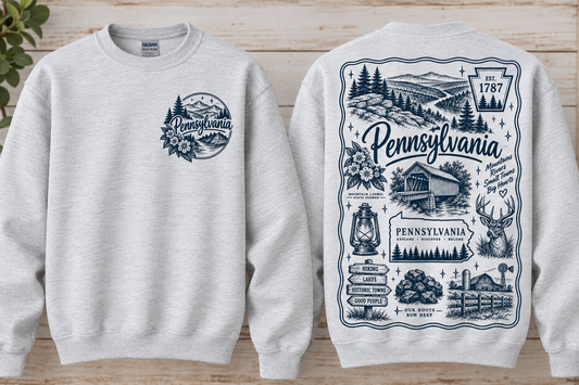 Pennsylvania Poster Left Chest and Back