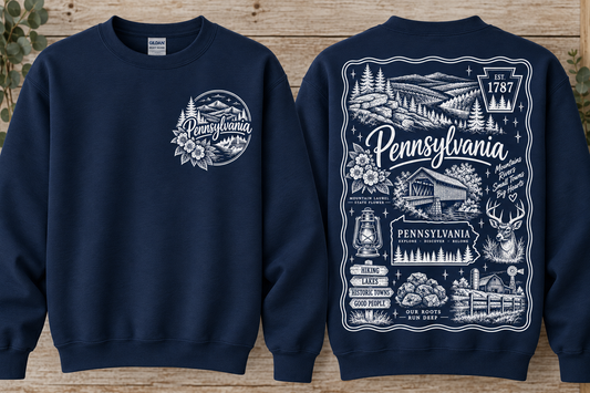 Pennsylvania Poster Left Chest and Back