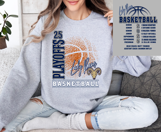 2025 Lady Rams Playoff Shirts w/ Front and Back