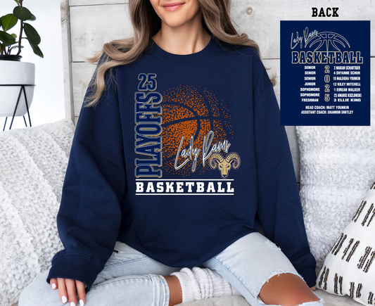 2025 Lady Rams Playoff Shirts w/ Front and Back
