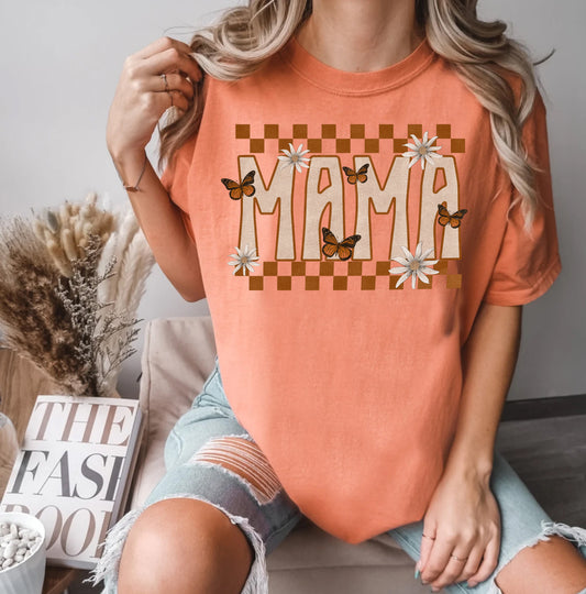 Mama Butterfly Checkered Shirt