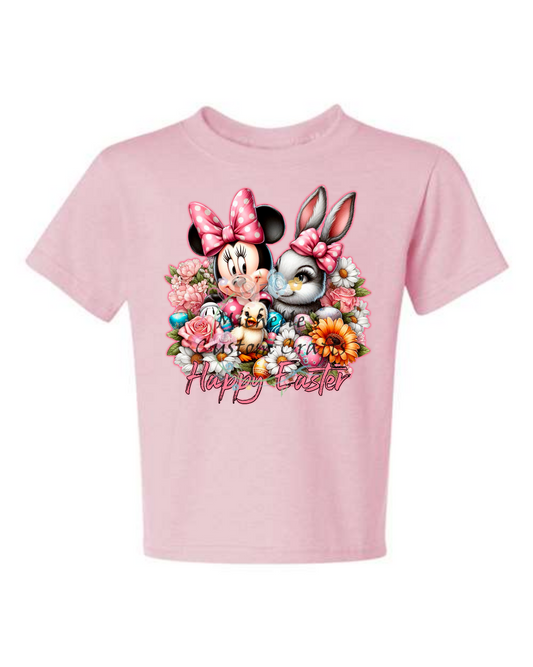 Happy Easter Bunny and Friend Girl T-Shirt