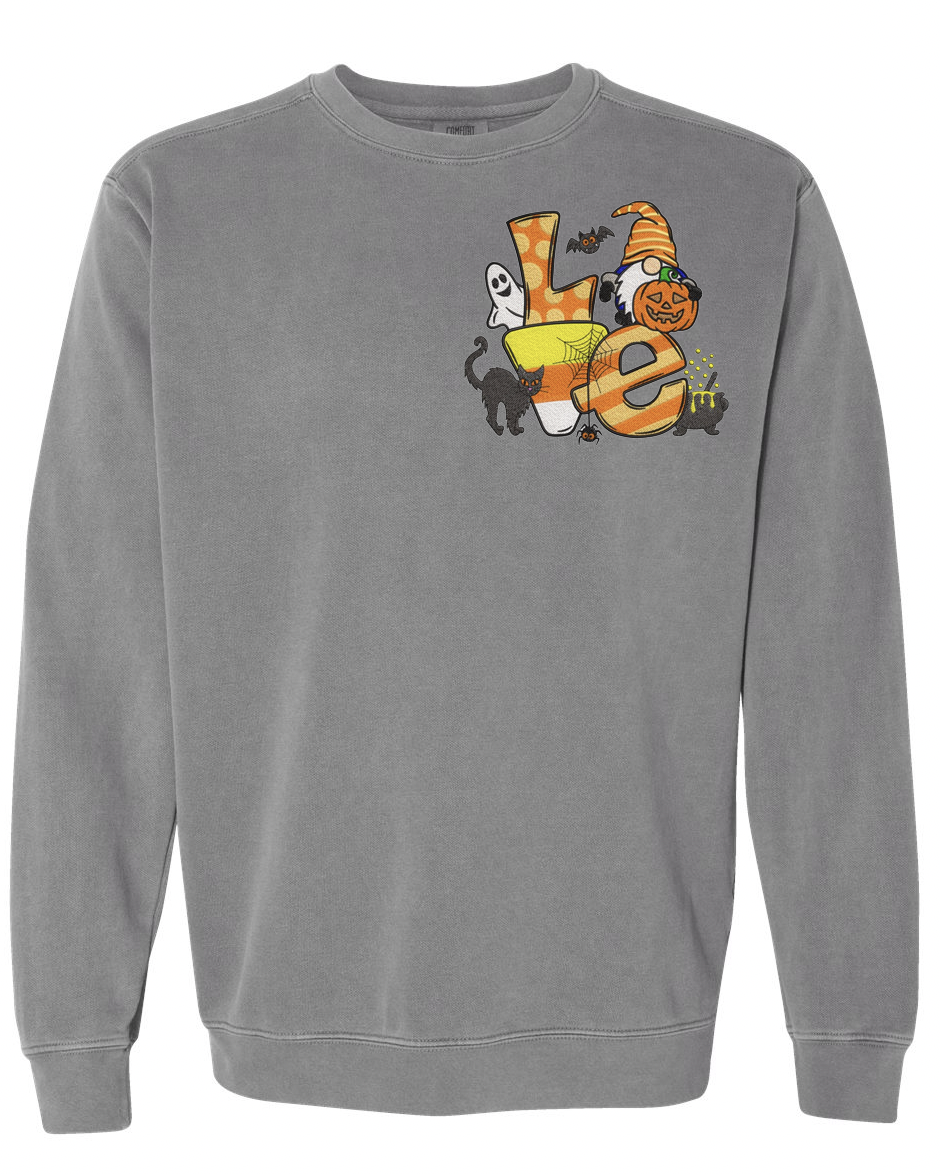 Embroidery Love Halloween Sweatshirt