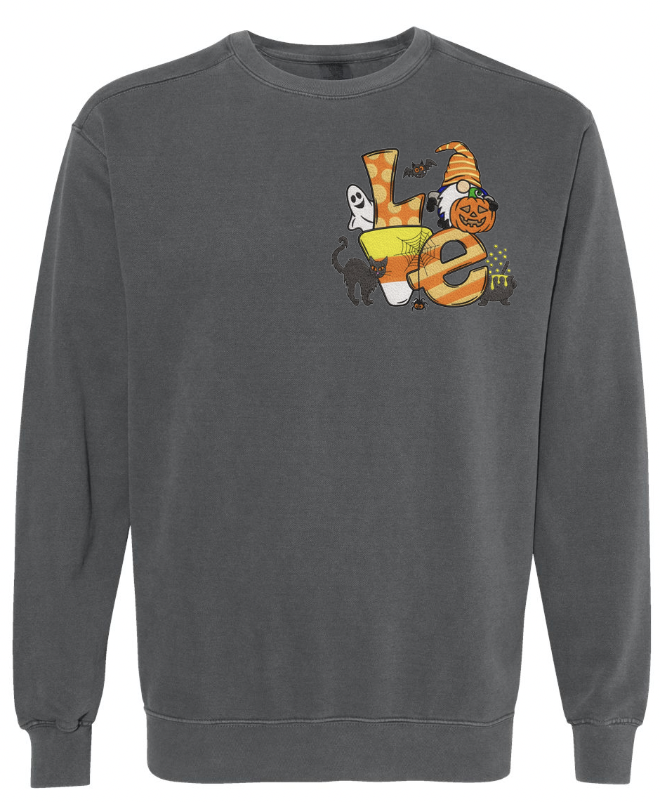 Embroidery Love Halloween Sweatshirt