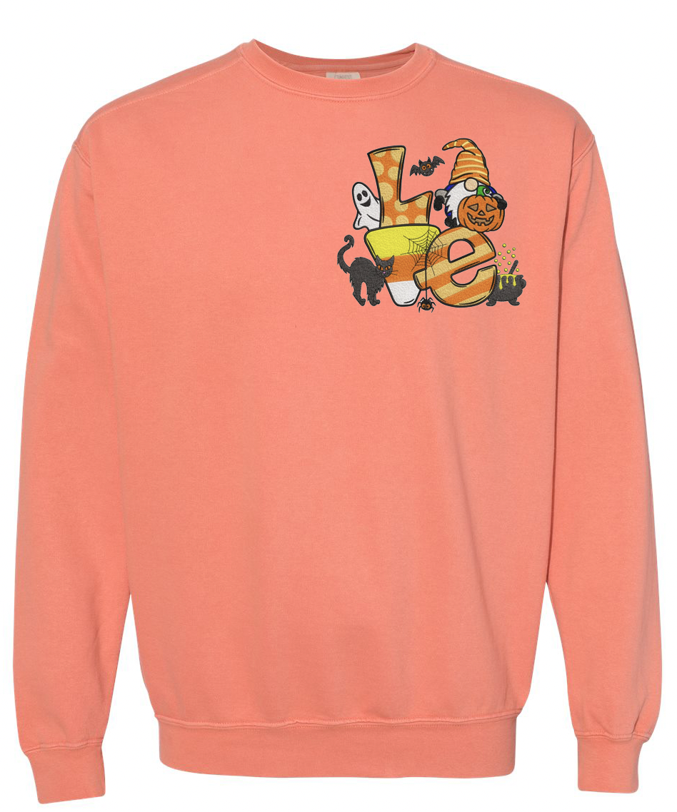 Embroidery Love Halloween Sweatshirt