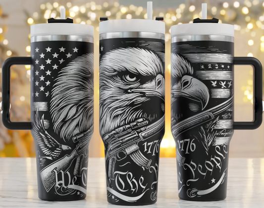 40 Oz Laser Engraved Eagle Tumbler
