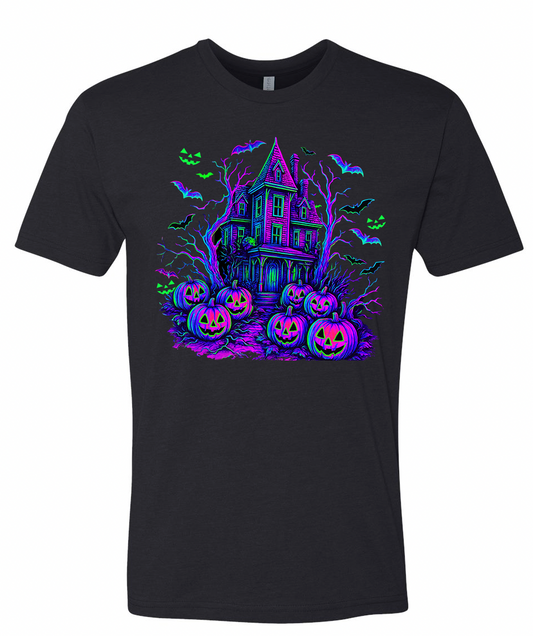 Neon Halloween Scene