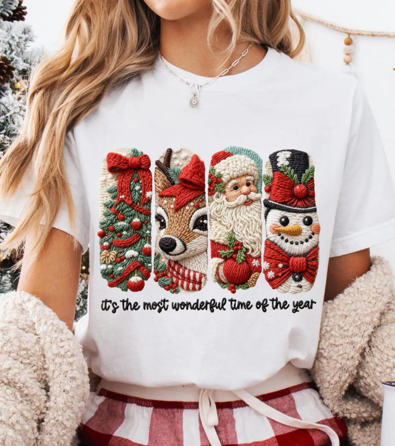 Chunky Knit Coquette Christmas Doodles Shirt
