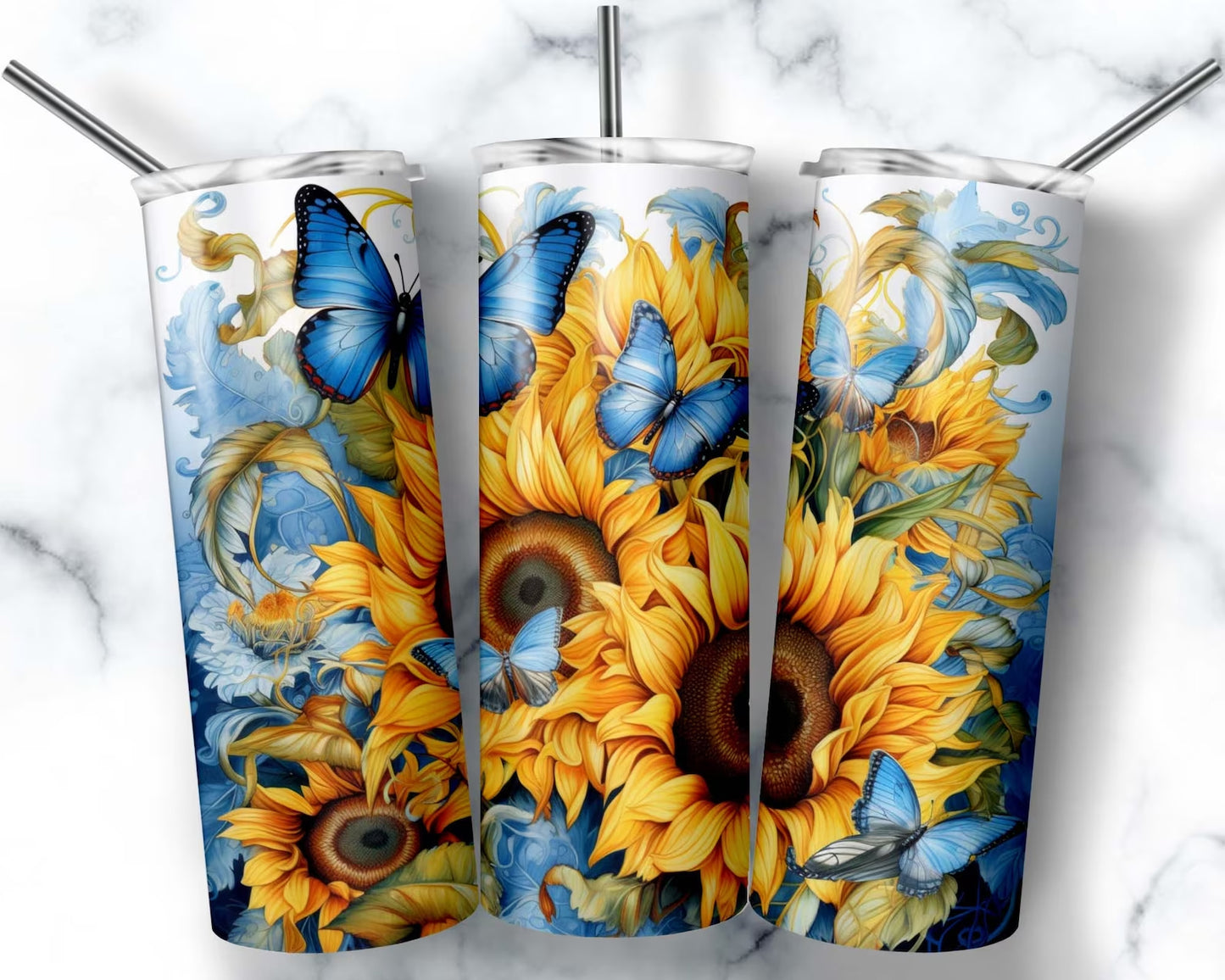 Sunflower Butterfly Tumbler