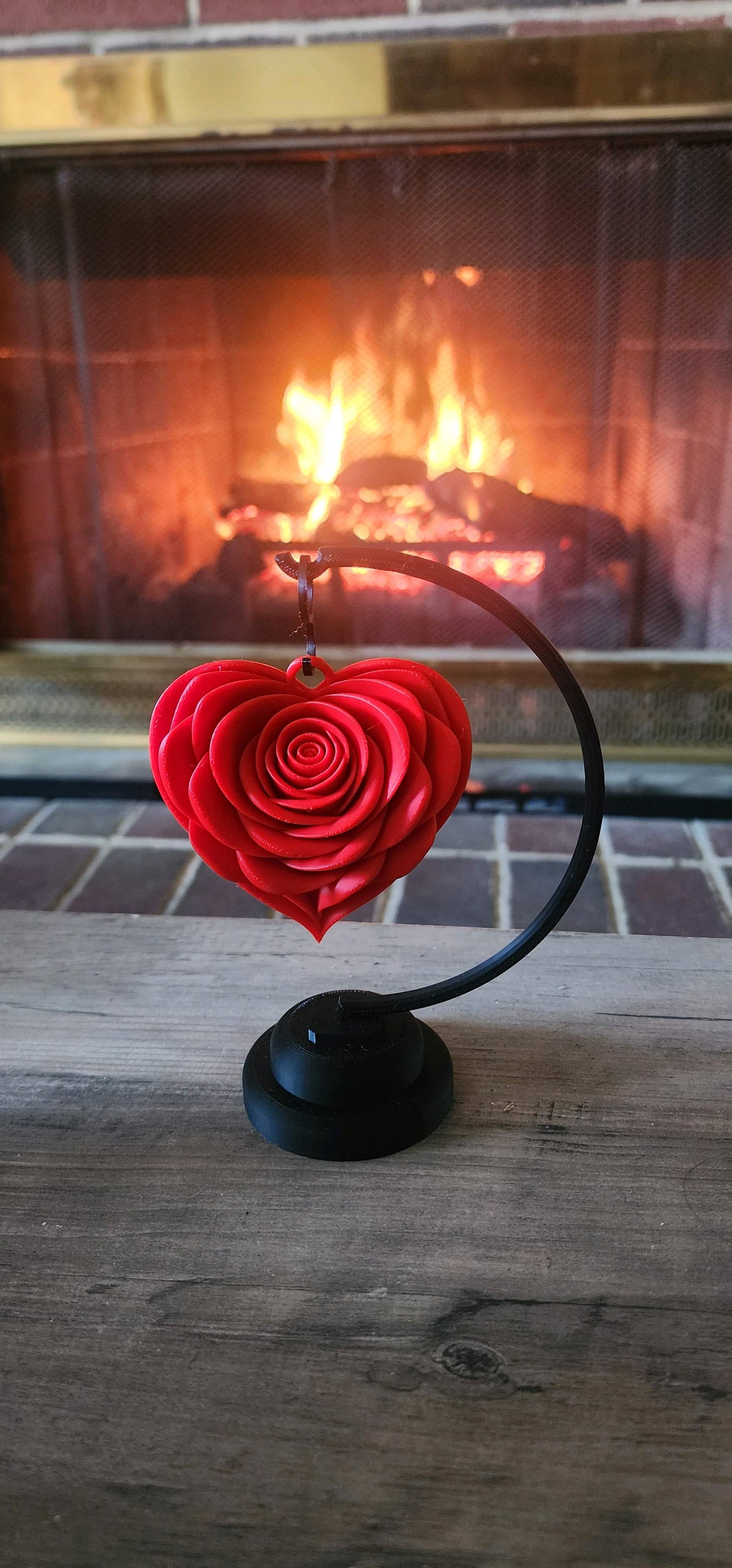 Heart Rose with Stand