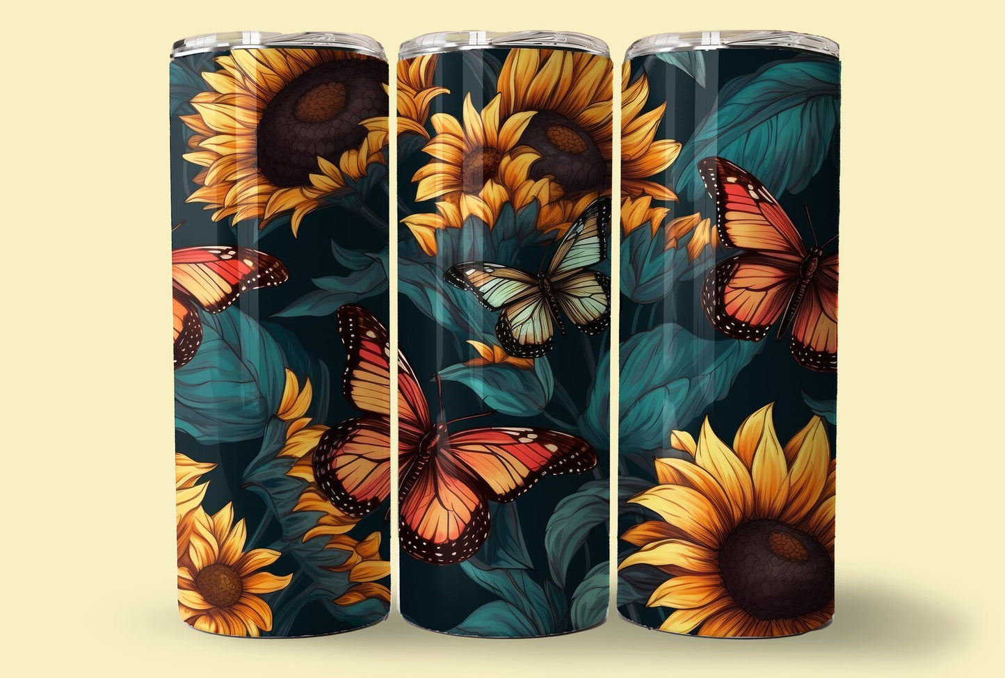 Sunflower Butterfly Tumbler