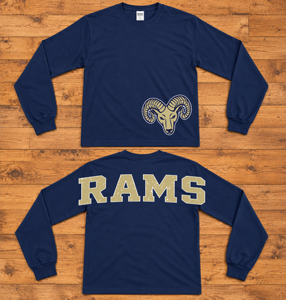 2026 Oversized Arm to Arm Rams and Bottom Front Mascot